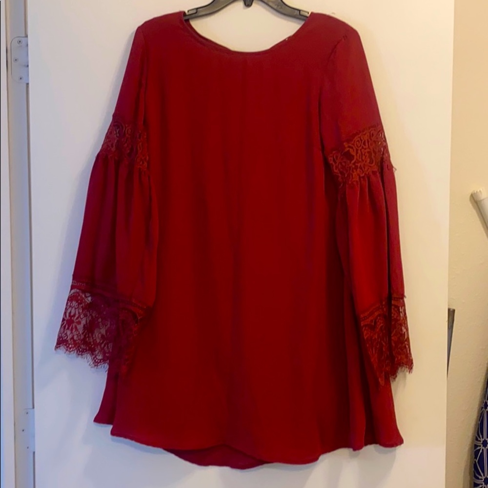 Burgundy tunic dress